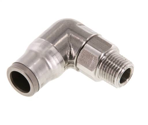 Elbow plug connection NPT 1/8"-8mm, IQS stainless steel