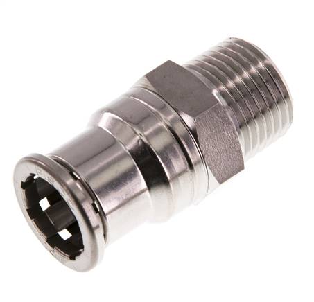 Straight plug connection R 1/2"-16mm, IQS stainless steel