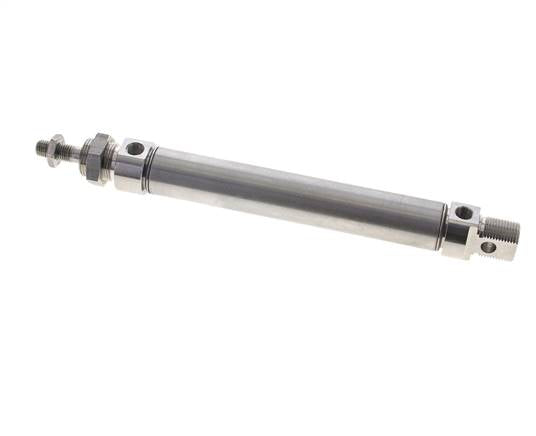 Cylindre ISO 6432, inox, piston 25mm, course 125mm