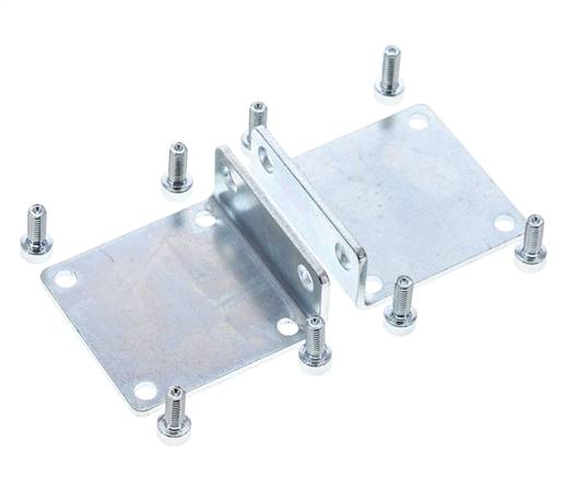 2 supports de pied pour vérins sans tige de 25 mm