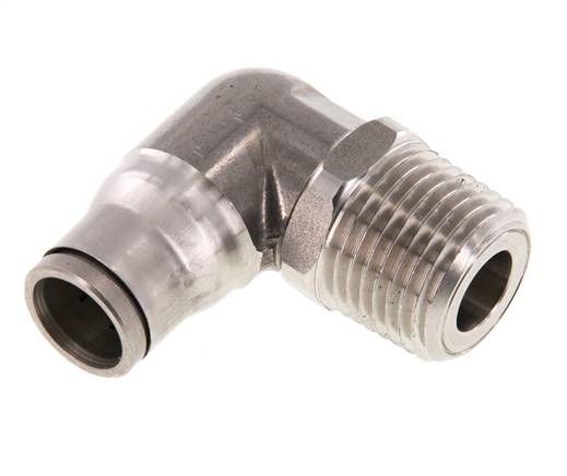 Elbow plug connection NPT 1/2"-12mm, IQS stainless steel