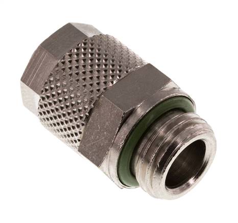 Straight screw connection G 1/4"-10x8mm, nickel-plated brass