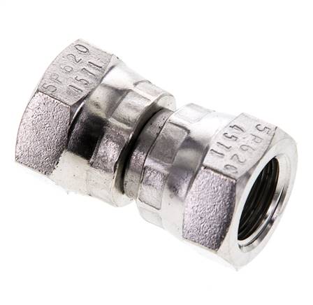 Straight connector 60° cone, G 1/4"-G 1/4", 1.4571