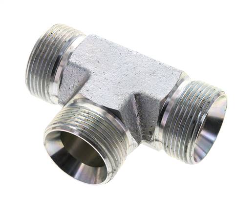 Pièce en T, cône 60° G 1-1/4"-G 1-1/4"-G 1-1/4" (AG), acier galvanisé