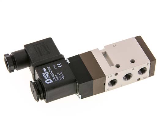 5/2-way solenoid valve, G 1/8", spring return, 24 V DC