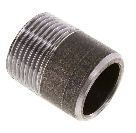 Welding nipple R 1"-40mm-33.7mm, ST 37, black steel