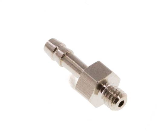 Threaded nozzle M 3-2mm, nickel-plated brass