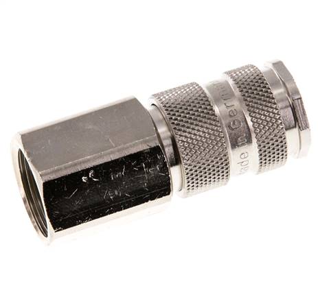 Coupling socket (NW7.2) G 1/2" (IG), hardened steel, nickel-plated / nickel-plated brass