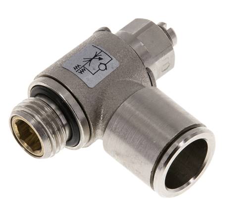 Angle throttle check valve G 1/4"-12mm, exhaust air regulating (standard)