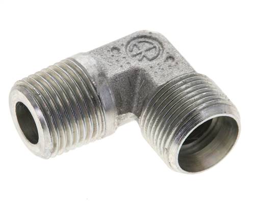 Winkel-Schneidringverschraub. R 1/2"-15 L (M22x1,5), ohne Mutter & Schneidring, Stahl verzinkt