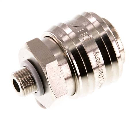 Coupling socket (NW7.2) G 1/8" (AG), nickel-plated brass