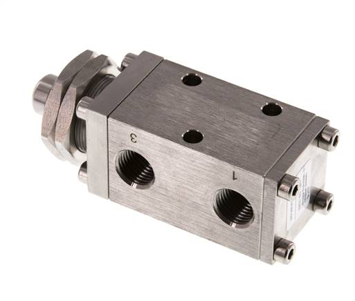 3/2-way (NC/NO) limit switch, G 1/4", cam, stainless steel