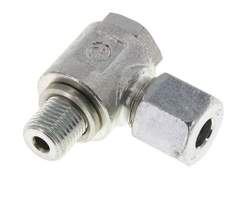 Raccord à vis pivotant coudé G 1/4"-8 S (M16x1,5), acier galvanisé