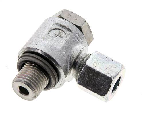 Raccord à vis pivotant angulaire G 1/4"-8 L (M14x1,5), acier galvanisé