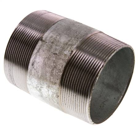 Pipe double nipple R 3"-100mm, steel pipe ST 37 galvanized