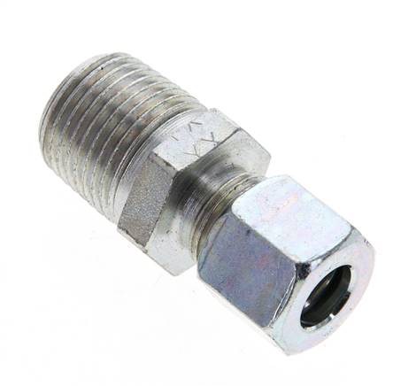 Raccord à bague coupante droite. NPT 1/2"-10 L (M16x1,5), acier galvanisé