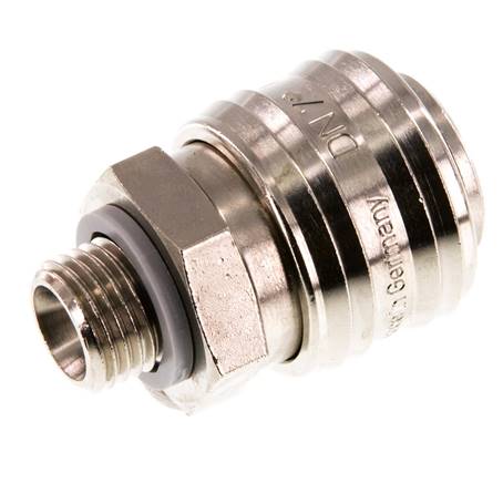 Coupling socket (NW7.2) G 1/4" (AG), nickel-plated brass