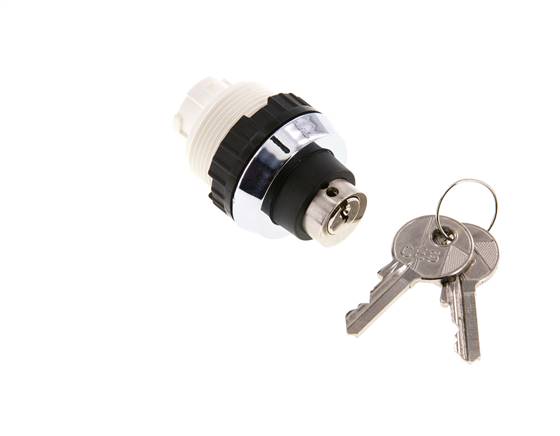 Betätigeraufsatz 30mm, Schlüsselschalter, 60° rastend mit 2 Schlüsseln (gleichschließend) (schwarz)