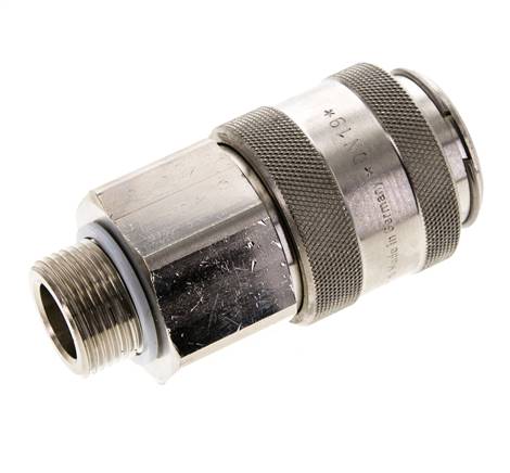 Coupling socket (NW19) G 3/4" (AG), nickel-plated brass