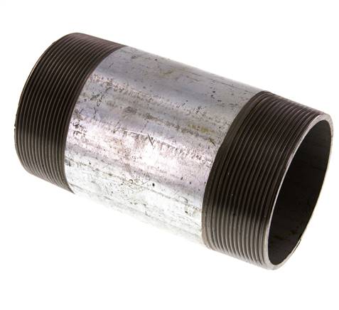 Pipe double nipple R 3"-150mm, steel pipe ST 37 galvanized