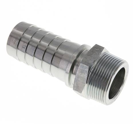 Threaded nozzle, DIN EN 14423 R 1-1/2"-38x54mm, galvanized steel