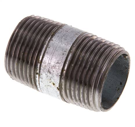 Rohrdoppelnippel R 3/4"-40mm, Stahlrohr ST 37 verzinkt