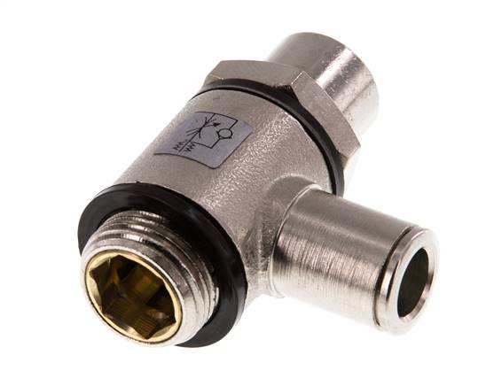 Angle throttle check valve G 3/8"-8mm, supply air regulating