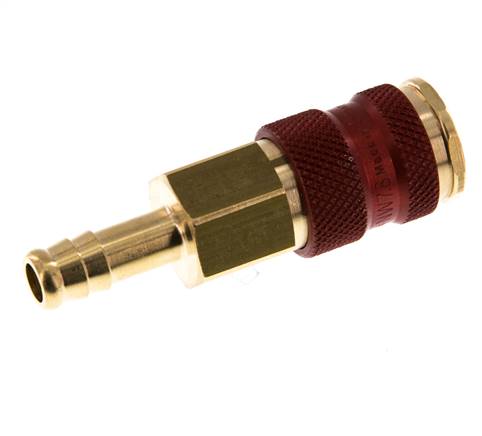 Kupplungsdose (NW7,2) 9 (3/8")mm Schlauch, rot, Achteck SW12