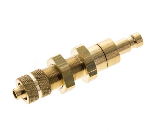 Bulkhead coupling plug (NW2.7) 6x4mm hose, brass