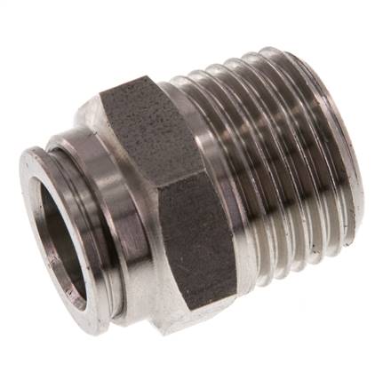 Straight plug connection R 1/2"-12mm, IQS stainless steel