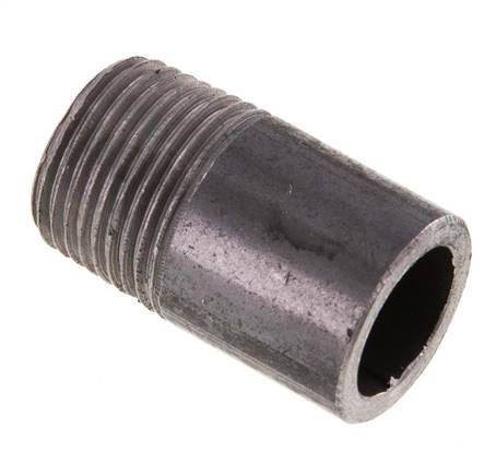 Welding nipple R 3/8"-30mm-17.2mm, ST 37, black steel