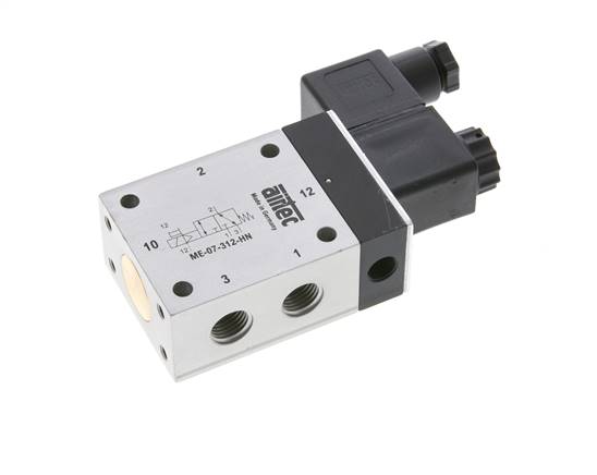 3/2-way solenoid valve with external air connection, G 1/4"