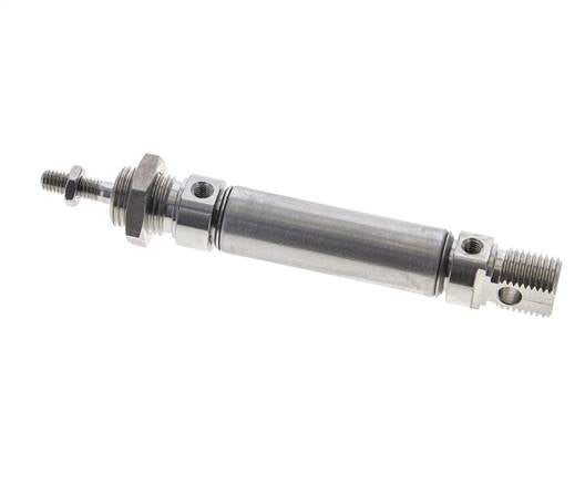 Cylindre ISO 6432, inox, piston 16mm, course 25mm