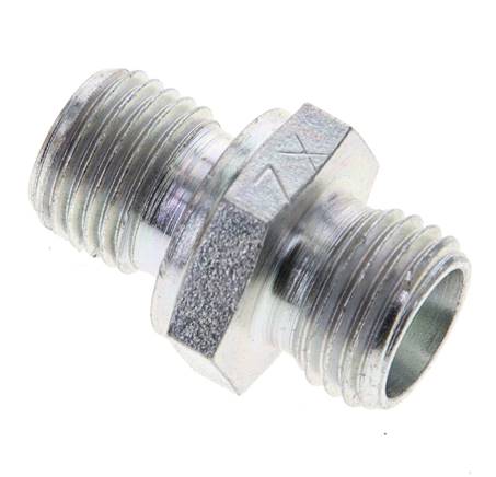 Straight cutting ring fitting. G 1/4"-8 L (M14x1.5), without nut &amp; cutting ring, galvanized steel