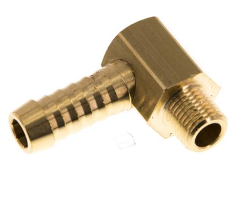 Angle threaded nozzle M 10x1 (conical)-9 (3/8")mm, brass