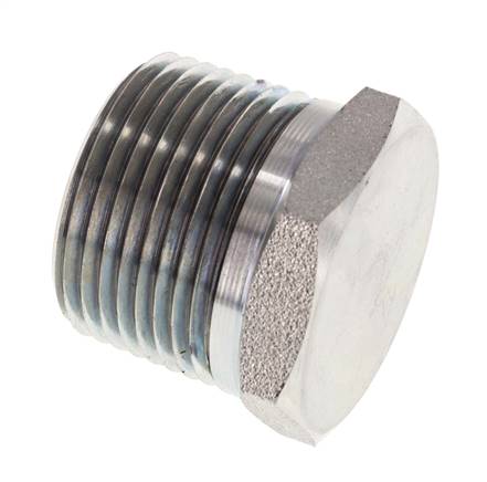 HD sealing plug external hex. NPT 1", galvanized steel