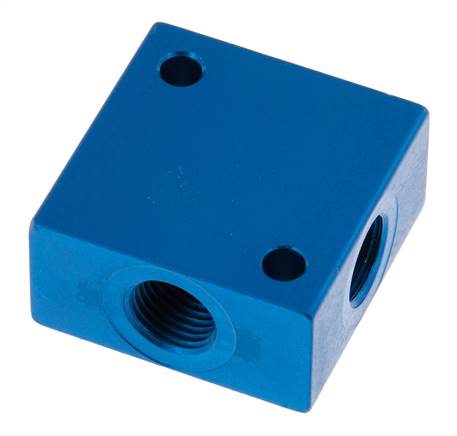 Cross distributor 4x G 1/4", aluminum