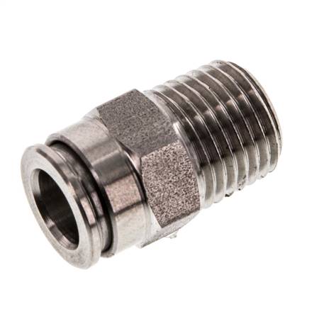 Straight plug connection R 1/4"-8mm, IQS stainless steel