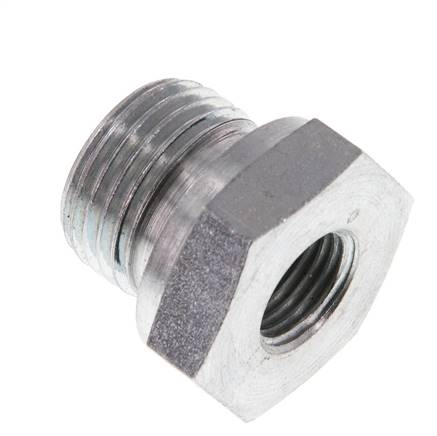 Réducteur hydraulique G 1/2"(AG)-G 1/4"(IG), acier galvanisé, joint élastomère