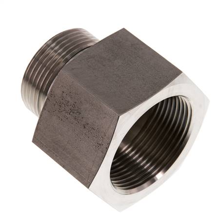 Réducteur hydraulique G 1-1/4"(AG)-G 1-1/2"(IG), 1.4571, joint élastomère