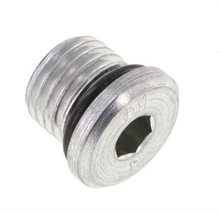 HD sealing plug inner socket. UNF 7/16"-20, galvanized steel