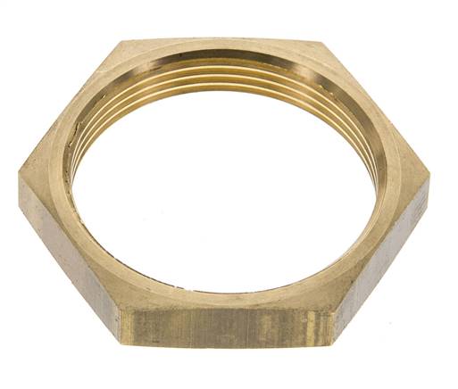 Hexagon lock nut M 49x2, brass