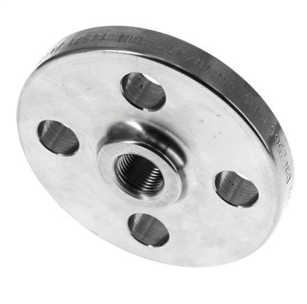 Threaded flange DN10-PN16 (DIN), Rp 3/8", DIN 2566, 1.4571