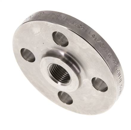 Threaded flange DN15-PN16 (DIN), Rp 1/2", DIN 2566, 1.4571