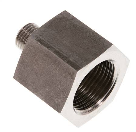 Réducteur hydraulique G 1/4"(AG)-G 3/4"(IG), 1.4571, joint élastomère