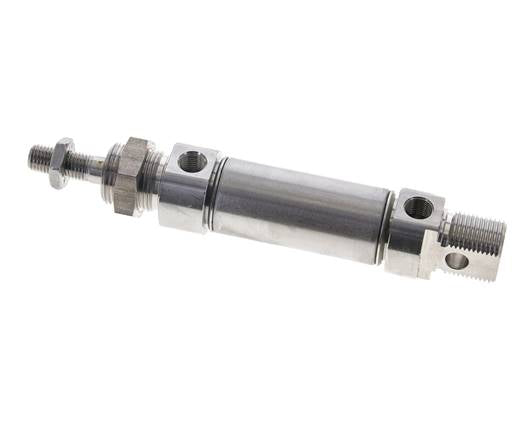 Cylindre ISO 6432, inox, piston 25mm, course 25mm