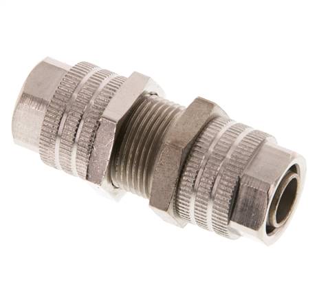 Bulkhead screw connection 11.6x9 - 11.6x9mm, nickel-plated brass