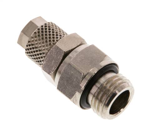 Straight screw connection G 1/4"-6x4mm, nickel-plated brass