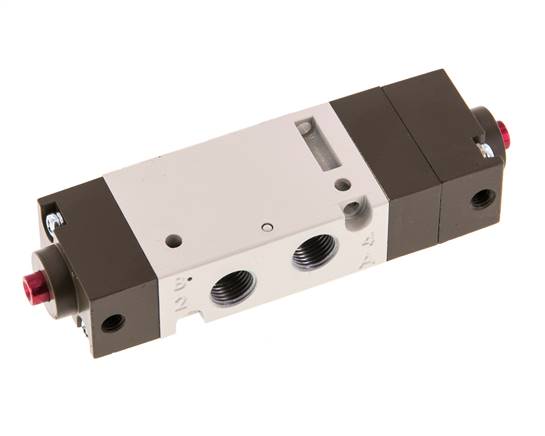 5/3-way pneumatic valve, G 1/8", ventilated in the middle position