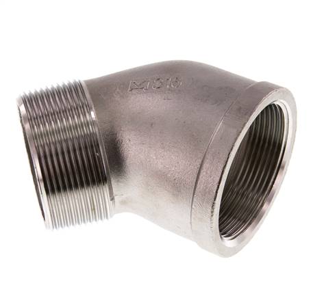 45° screw-in angle Rp 2"(IG)-R 2"(AG), 1.4408